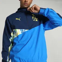 Puma Persian Blue Regular Fit Colour Block Sports Hoodie-image-66