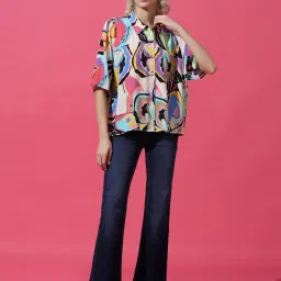 Only Multicolor Printed Shirt image 4