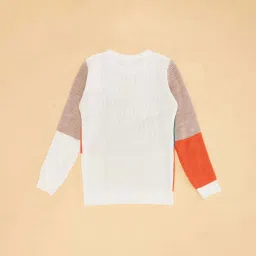 Pantaloons Junior Multicolor Color Block Full Sleeves Sweater image 4