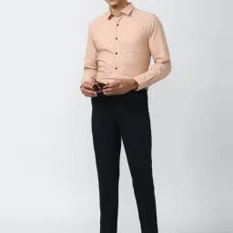 Peter England Black Slim Fit Checks Trousers image 5