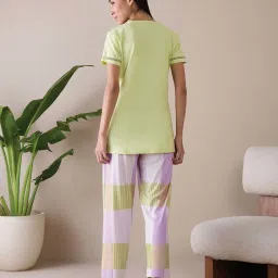 Sweet Dreams Green Plain Pyjama Set image 2