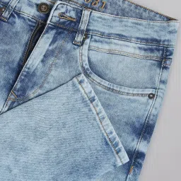 AD by Arvind Light Blue Skinny Fit Heavily Washed Jeans image 4