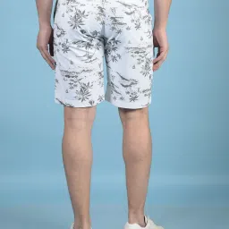 Crimsoune Club White Cotton Regular Fit Floral Shorts image 2