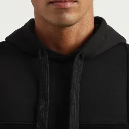 United Colors Of Benetton Black Cotton Regular Fit Printed Hooded Sweatshirt image 4