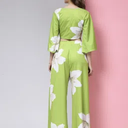 KASSUALLY Green & White Floral Print Co-Ord Set image 2