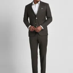 Peter England Elite Grey Slim Fit Two Piece Suit image 4