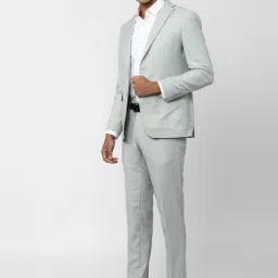 Peter England Elite Light Grey Slim Fit Two Piece Suit image 4