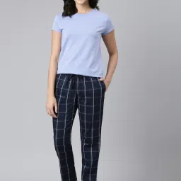 Enamor Blue Cotton Printed Lounge Pants image 4