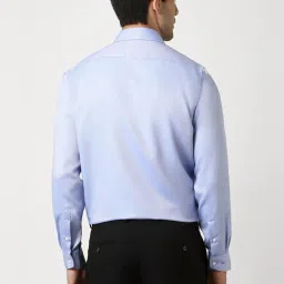 Van Heusen Blue Cotton Skinny Fit Texture Shirts image 2