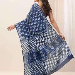 Libas Blue Ethnic Motifs Pattern Saree with Unstitched Blouse image 2