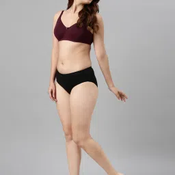 Enamor Wine Cotton T-Shirt Bra image 4