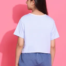 Lil Tomatoes Kids Blue Printed Crop Top image 2