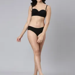Enamor Jet Black Cotton Everyday Bra image 4