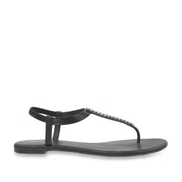 Mochi Women's Black T-Strap Sandals image 2