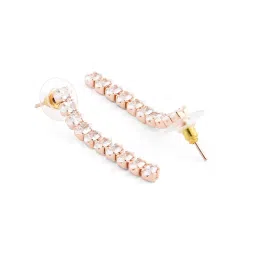 Zaveri Pearls Rose Gold Marquise Shaped Cubic Zirconia Necklace Earring Bracelet Set-ZPFK12572 image 4