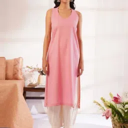Jaypore Pink Straight Fit Kurta image 3