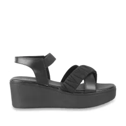 Walkway Women's Black Ankle Strap Sandals image 2