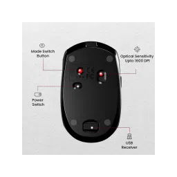 Portronics Black Wireless Mouse With Bluetooth image 2