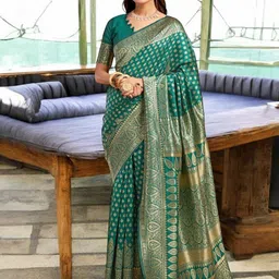 KALINI Woven Design Zari Silk Blend Banarasi Saree-image-80