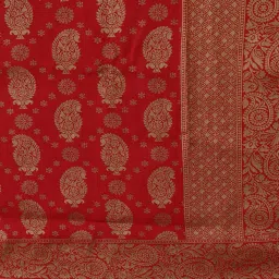 Saree Mall Maroon Woven Saree With Unstitched Blouse image 5