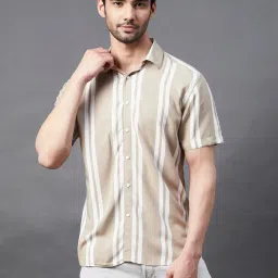 Rigo Beige Striped Shirt image 1