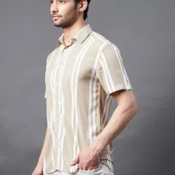 Rigo Beige Striped Shirt image 3