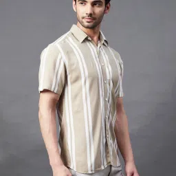 Rigo Beige Striped Shirt image 4