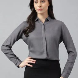 Hancock Grey Spread Collar Relaxed Formal Shirt-picture-17