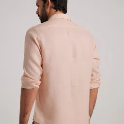 ANDAMEN Pink Regular Fit Linen Shirt image 2