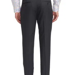 Park Avenue Grey Classic Fit Texture Trousers image 2