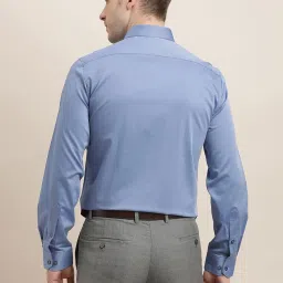 Turtle Light Blue Cotton Slim Fit Dobby Shirt image 2