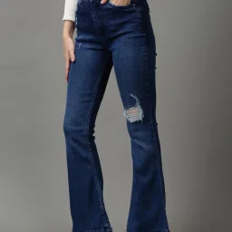 showoffff SHOWOFF Navy Solid Mid Rise Jeans image 3