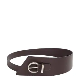 United Colors of Benetton Rui Brown PU Solid Wide Belt image 2