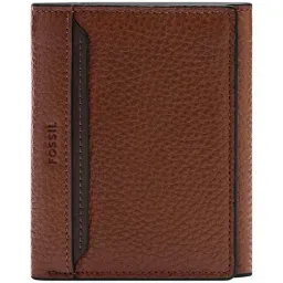 Fossil Huntington Brown Casual Leather Tri-Fold Wallet for Men-image-2