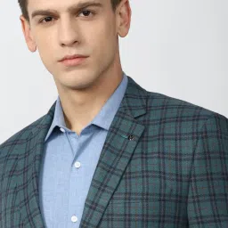 Van Heusen Blue Slim Fit Checks Blazer image 4