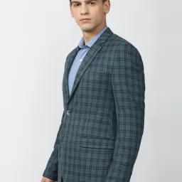 Van Heusen Blue Slim Fit Checks Blazer image 3