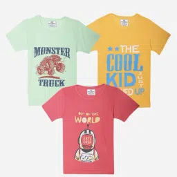 Vimal Jonney Girls Multicolor Printed T-Shirt (Pack Of 3)-picture-11