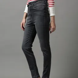showoffff SHOWOFF Grey Cotton Solid Mid Rise Jeans image 3