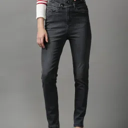 showoffff SHOWOFF Grey Cotton Solid Mid Rise Jeans image 1