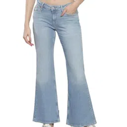 TOMMY HILFIGER Blue Cotton Flared Fit Low Rise Jeans-picture-19