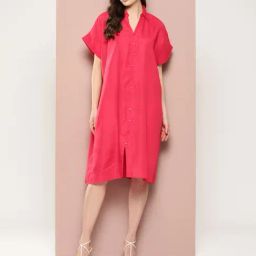 Qurvii Pink Shirt Dress-picture-14