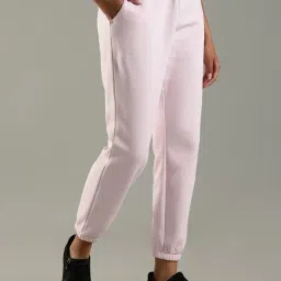 Tommy Hilfiger Light Pink Cotton Regular Fit Logo Printed Joggers image 4