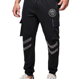 The Souled Store Black Printed Joggers image 1