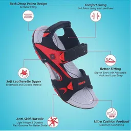 Sparx Men Synthetic Leather Velcro Comfort Sandals image 3