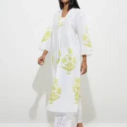 Utsa by Westside Green Buta Printed Cotton A-Line Kurta-picture-32