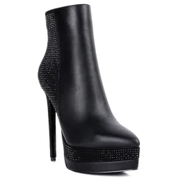 London Rag Women's Black Stiletto Booties image 2