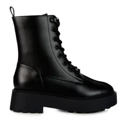 London Rag Women's Black Derby Boots image 1