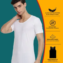 Ramraj Men Pack Of 2 Cotton Innerwear Vests R1ASukraRNS2Pcs image 5