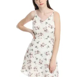 DODO & MOA Off White Floral Print A Line Dress-picture-21