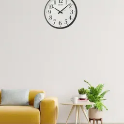 SEIKO elegant white & black plastic wall clock with sweep movement-image-13